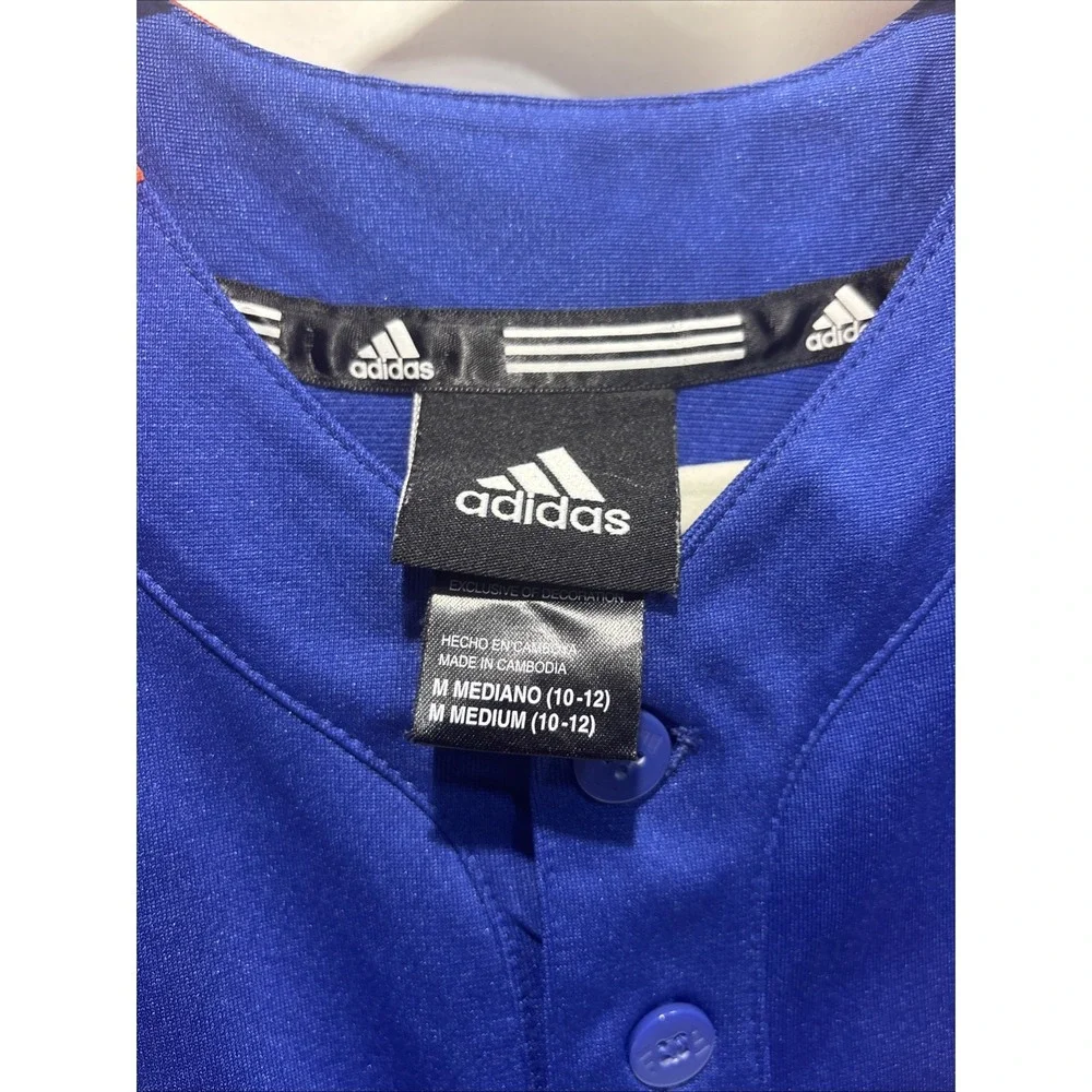 Adidas NY Mets Jersey Youth Size M 10-12 Baseball Official Patch